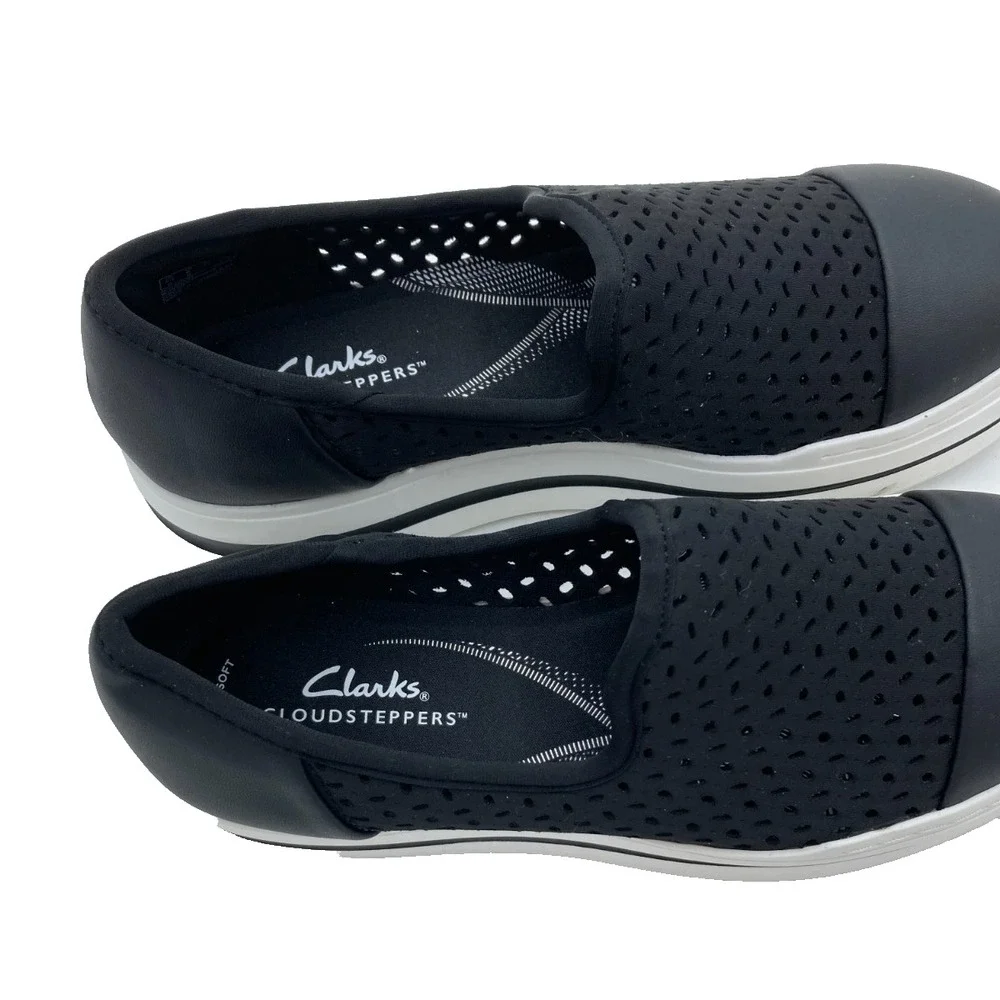 Clarks‎ Audreigh Star Shoes Womens Size 8M Black Suede Platform Comfort Sneakers